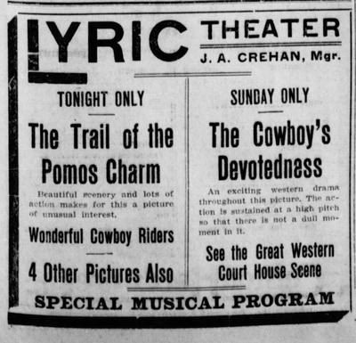 Lyric Theatre - Calumet News Sat Mar 4 1911 (newer photo)